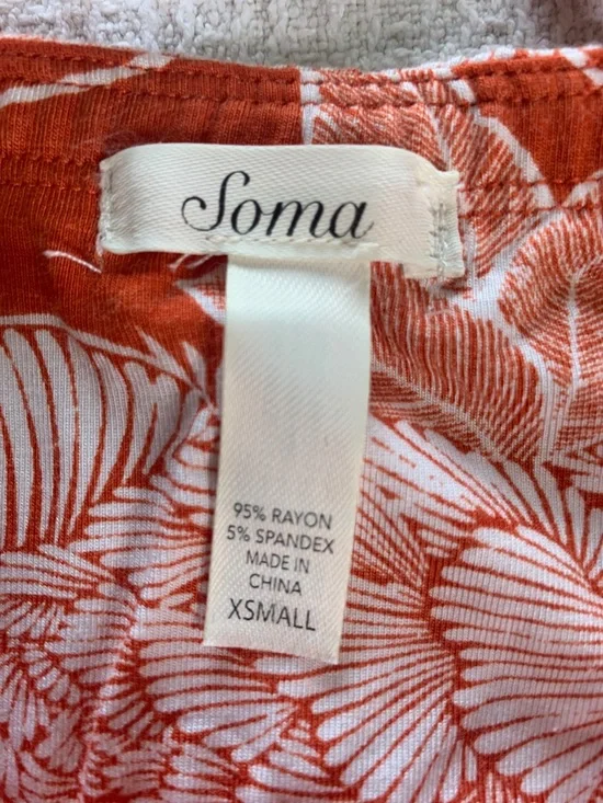 Soma orange and white floral print bandeau style dress size XS - Picture 6 of 9
